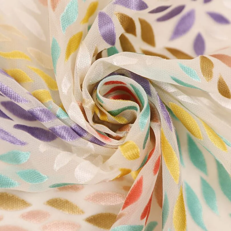 2020 Customer Printed silk nylon rayon print burnout velvet fabric