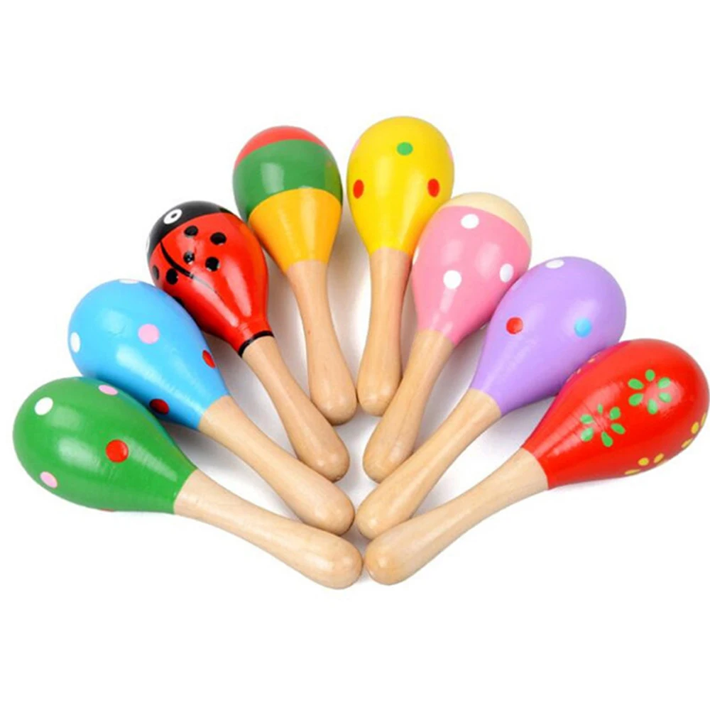 Детские Образовательные деревянные музыкальные игрушки Maracas персонализированный цветной песочный молоток для