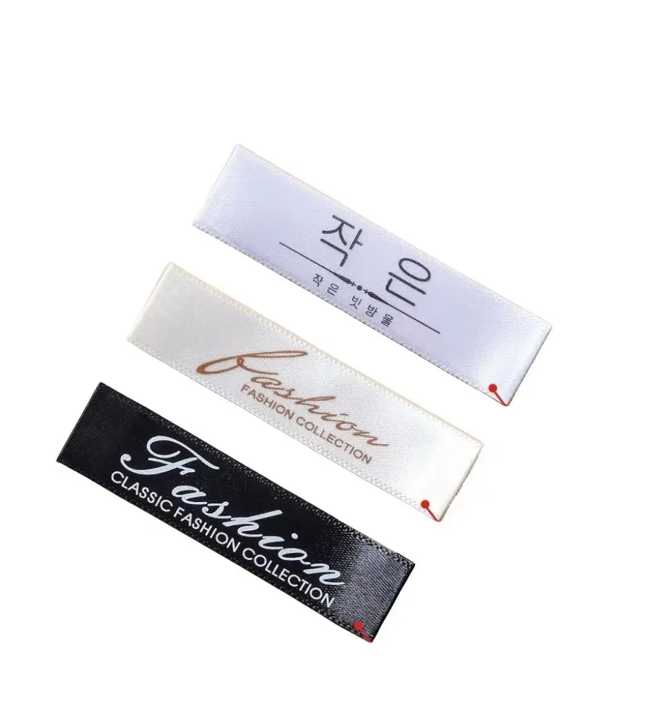 Sublimation Garment woven label clothing size label Custom Brand Logo label printing iron on logo clothing  tags for brand