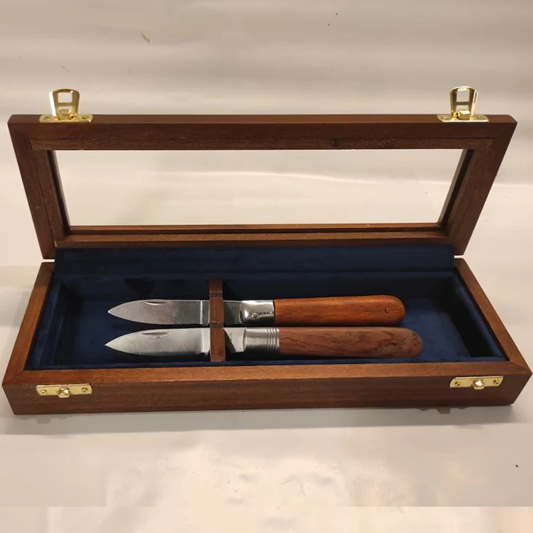 Индивидуальная коробка из массива дерева со стеклом коллекционный кейс сосны и для ножей
