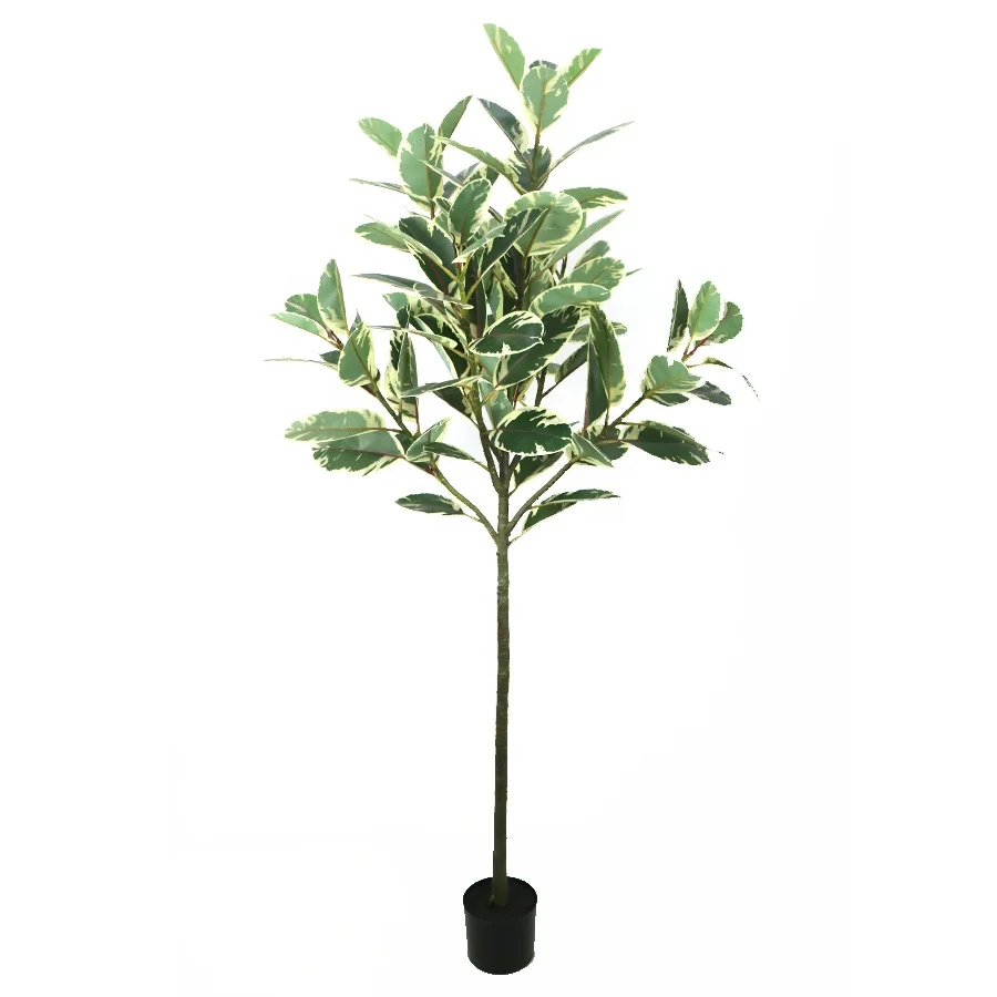 Good quality 190cm high artificial rubber tree with pot for landscape decoration