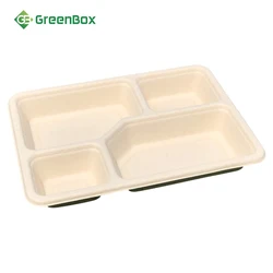 Proper Price Top Quality Eco Friendly Disposable Bamboo Fiber Divided Meal Serving Tray
