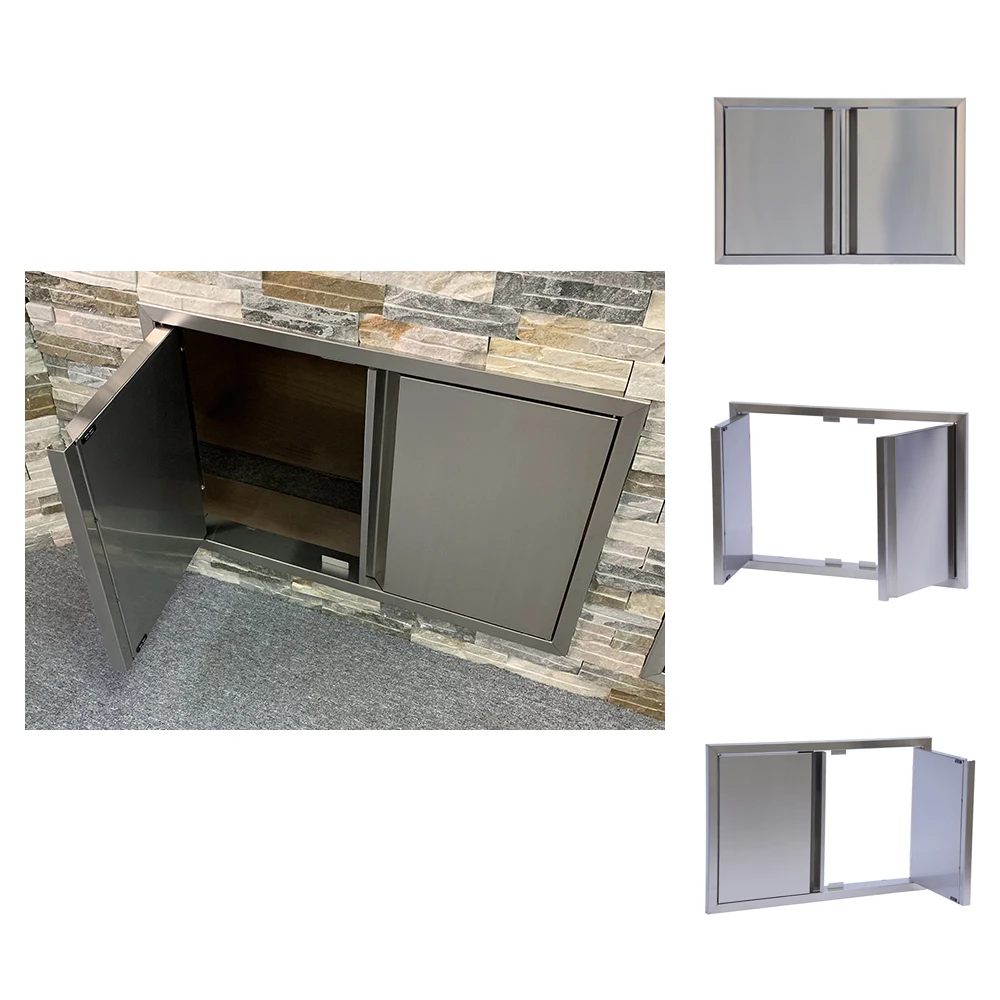 New Design Outdoor Kitchen Built In Stainless Steel Anti-Rust Grill Cabinet Door