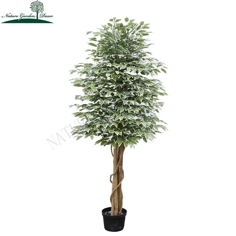 Decorative Large Artificial Ficus Bonsai Plants Indoor Department Fake Banyan Green Tree