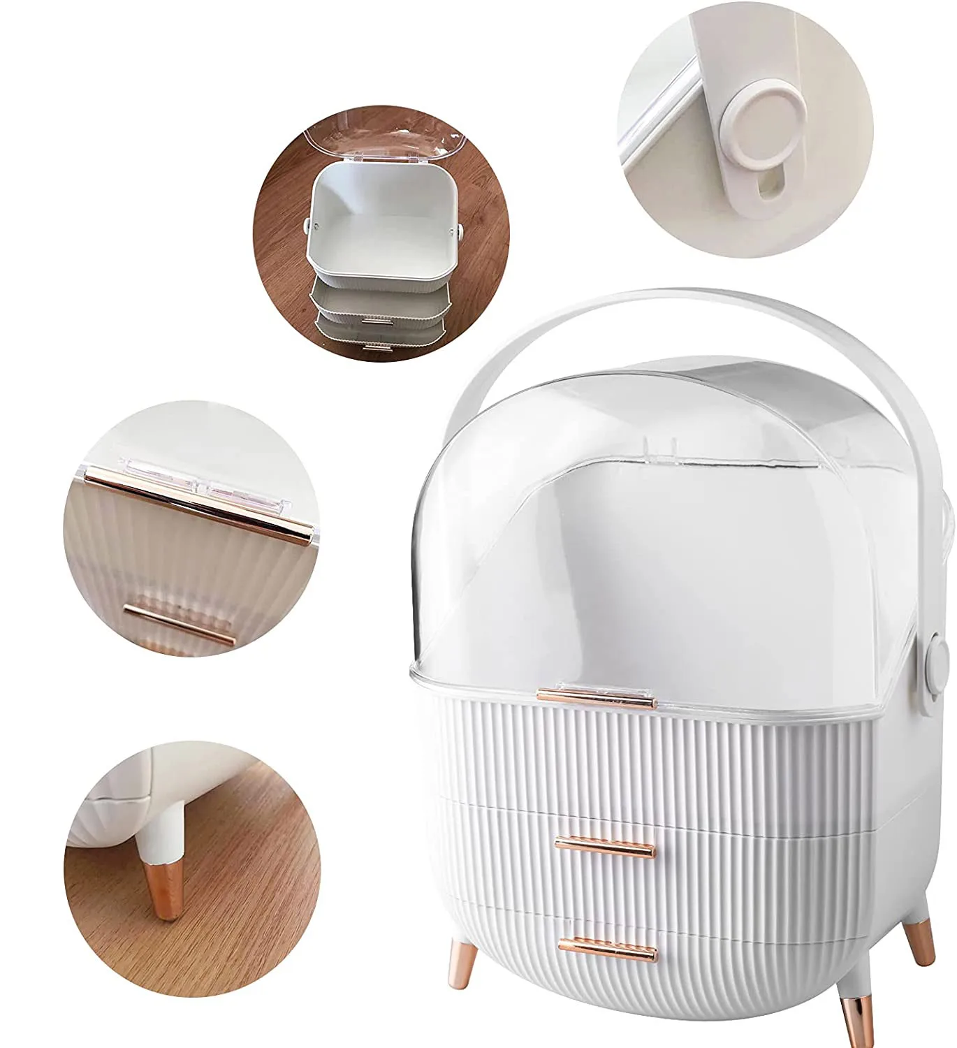 New Style Skin Care Cream Lipstick Cosmetic Organizer Desk Makeup Organizer With Drawer Cosmetic Storage Box