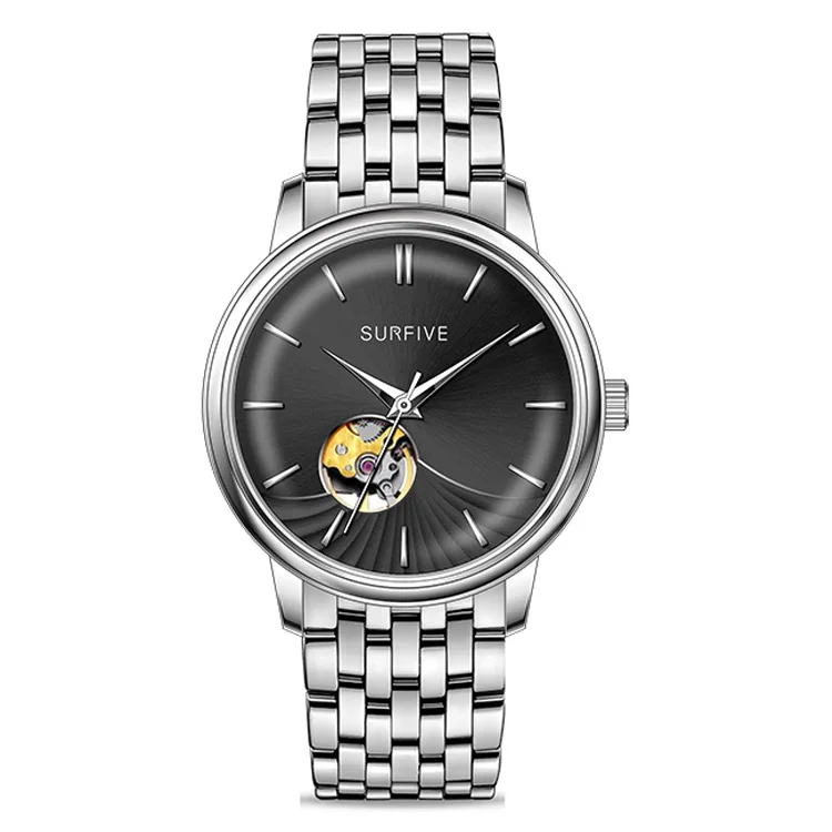oem high quality customized waterproof stainless steel wrist automatic men wrist watch