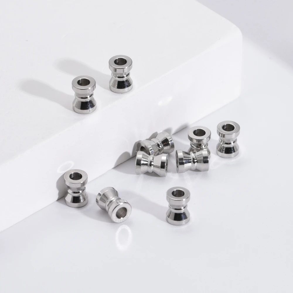 Hourglass Shape Silver Color Tibetan Silver Loose Stainless Steel Spacer Beads Lot for Jewelry Making DIY Crafts Findings