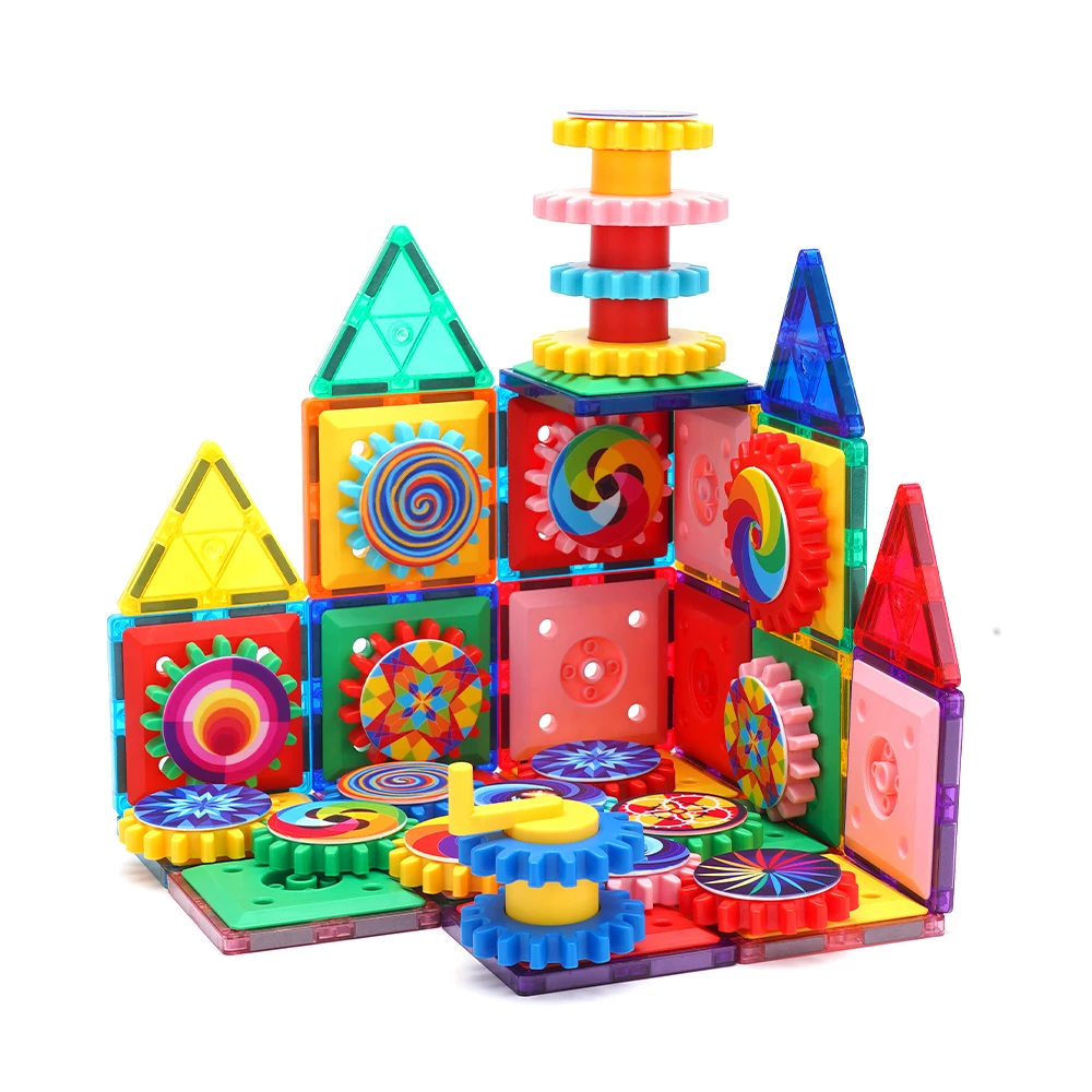 Hot Sales Factory Wholesale OEM ODM Custom Colors CPC ABS Plastic Children Educational Gear Magnetic Tiles Toys for Youngster