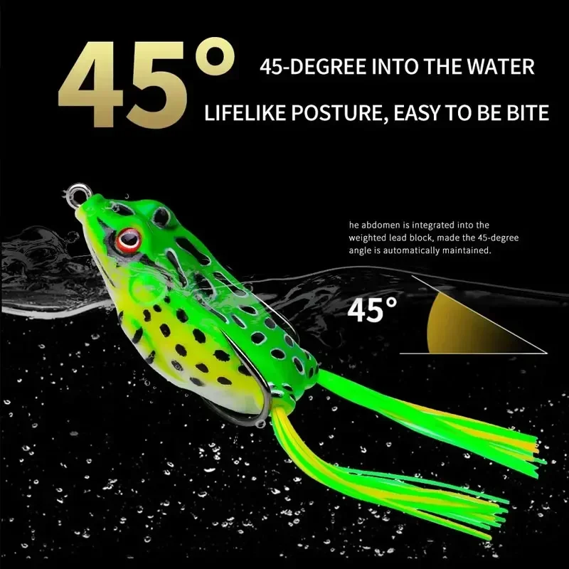 5pcs 5g 8g 12g Frog Lure Soft Tube Bait Plastic Fishing Lure with Fishing Hooks Topwater Ray Frog Artificial 3D Eyes Crankbait