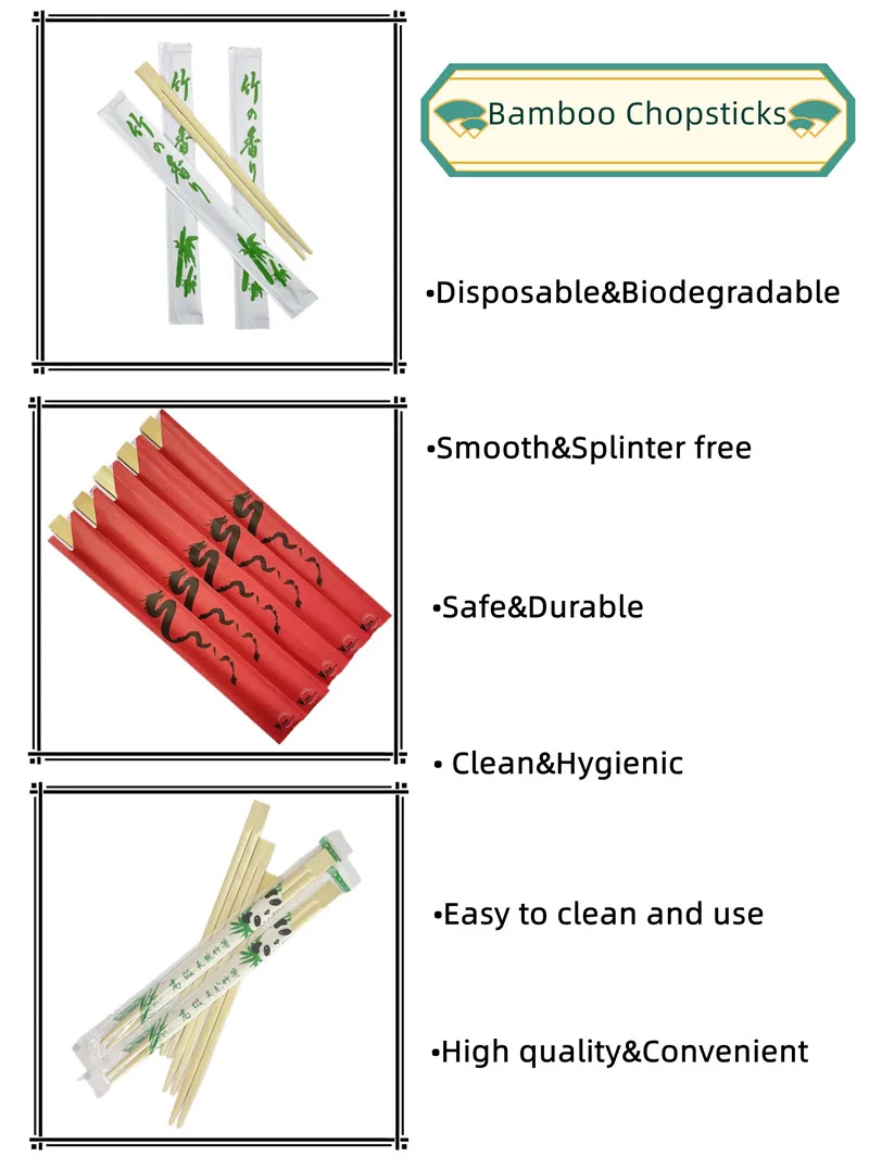 Daily Use High Quality Sushi Disposable Twins Bamboo Chopsticks For Restaurant