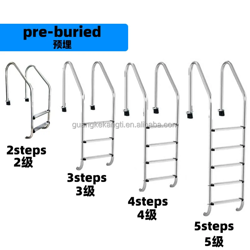 Ready to ship swimming poo ladder with 304 Stainless Steel  2steps /3steps/4steps/5steps SL ladders