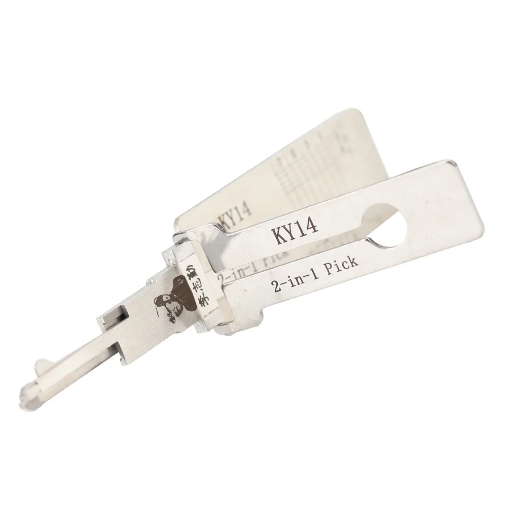 Lishi KY14 2 In 1 Car Door Lock Pick Decoder locksmithUnlock Tool Open Reader LISHI KY14 2-in-1 pick