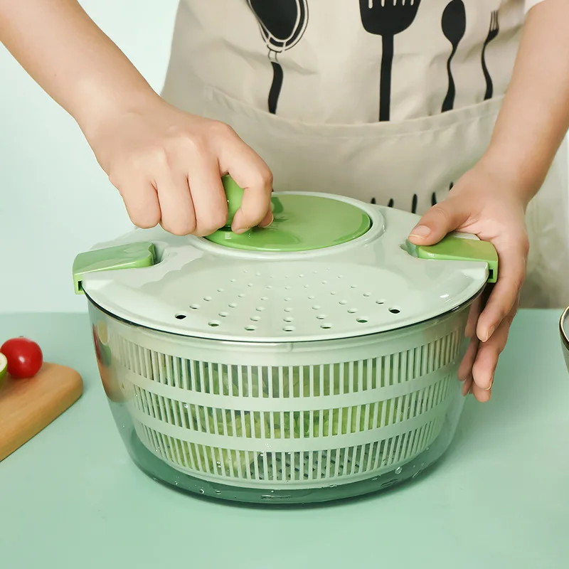 Household Mini Vegetable Salad Rotary Dryer Manual Plastic Kitchen Vegetable And Fruit Dehydrator