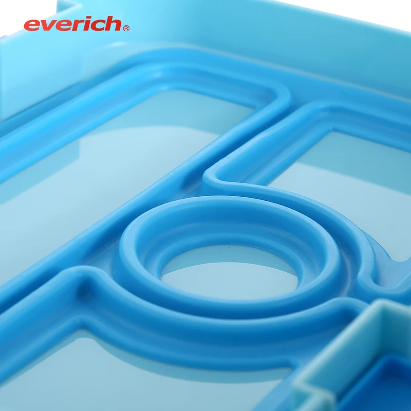 Plastic  BPA-Free Bento Lunch Box With Four Compartments  Microwave & Dishwasher Safe