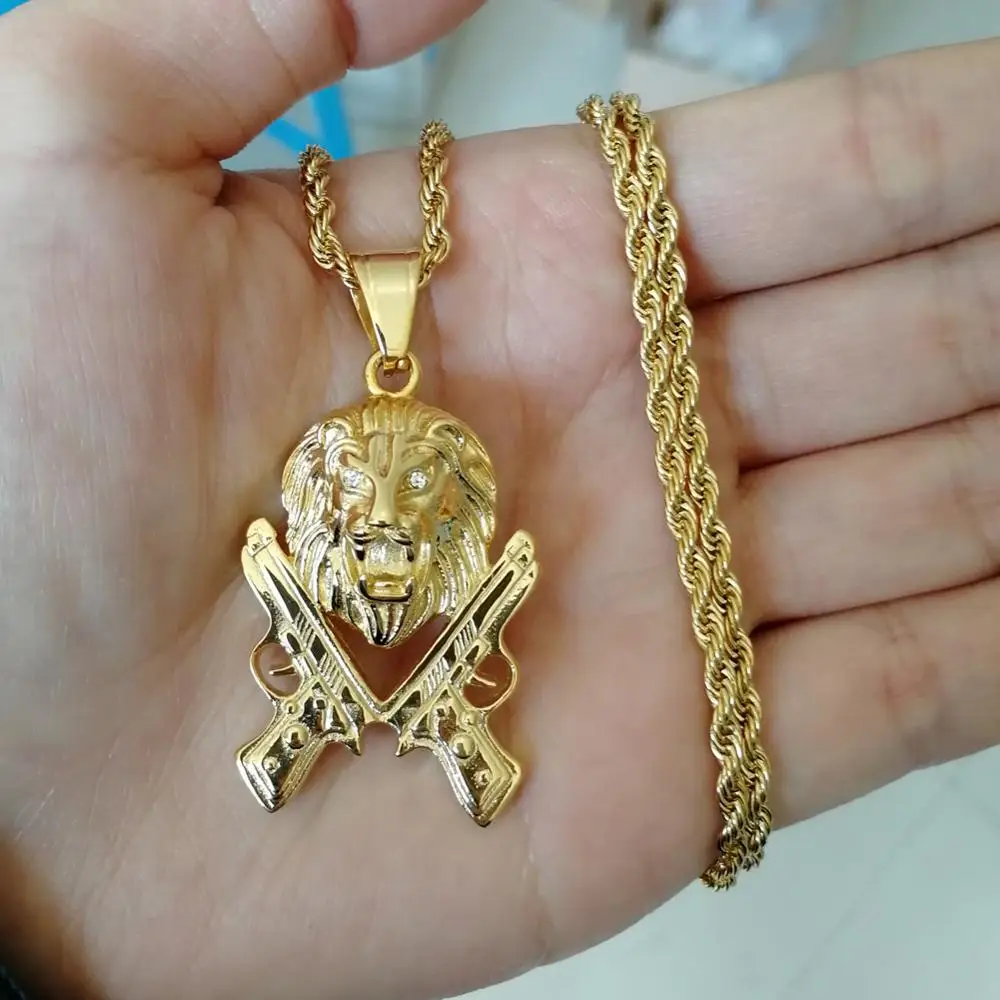 SN166  Pendant Stainless Steel Jewelry Necklace Hip Hop Jewelry for men