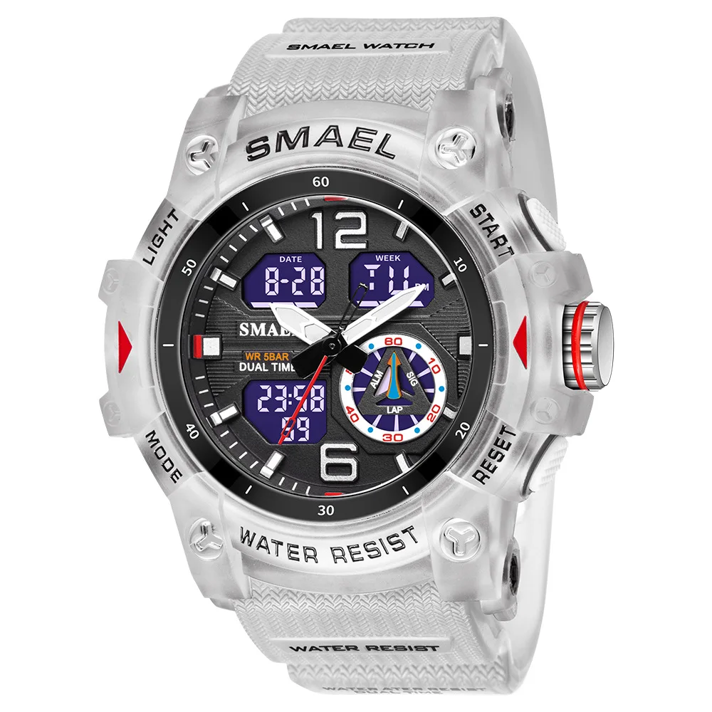 Wholesale SMAEL candy color running second mode cold light display shockproof large dial men sports digital wristwatch ease