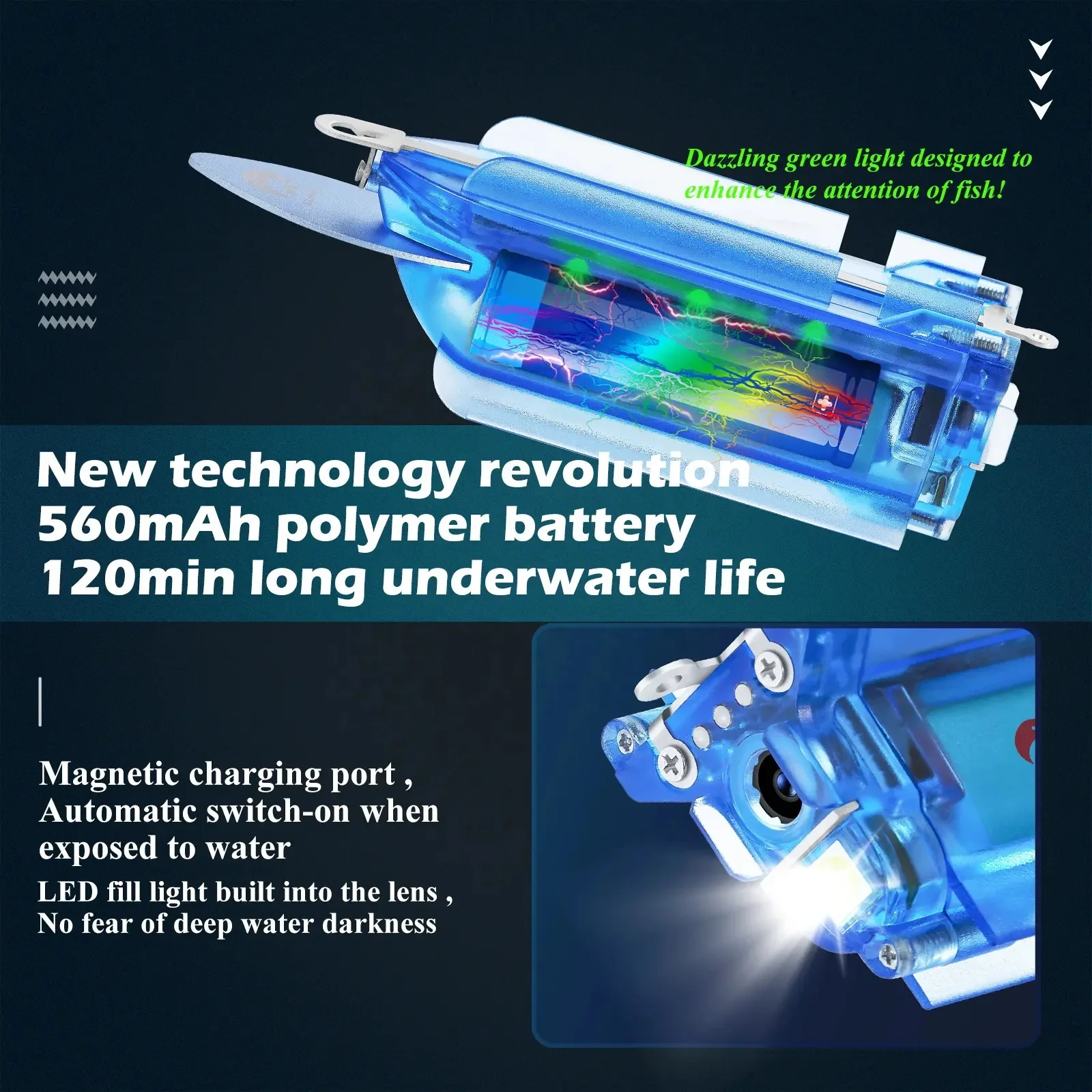 HD road sub fish detector bait connection mobile phone video FHP 1080P Wifi Fish Finder full waterproof visual fishing camera