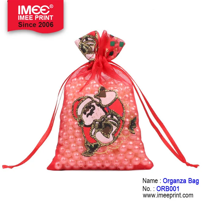 IMEE Customized Logo Organza Storage Gift Pouch Drawstring Bag Personalized Christmas Organza Mesh Drawstring Bags