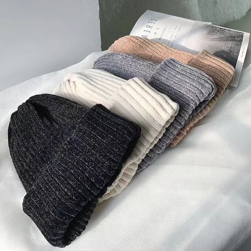 2025 new product winter manufacturer Customized blank custom beanie logo solid color warm cap winter beanie knit hat