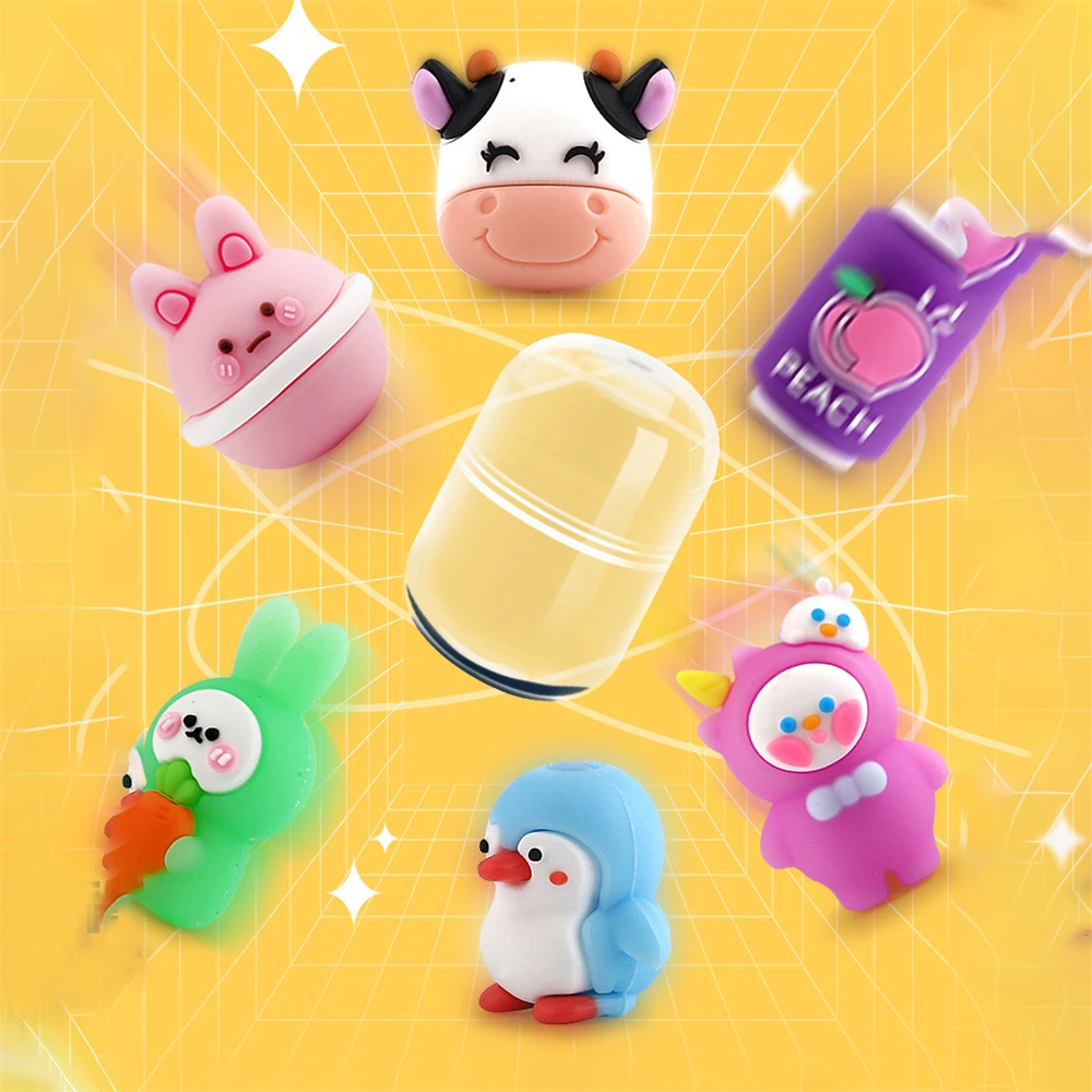 Kid Toys Gashapon Machines with 6pcs Random Capsule Toys Egg Twisting Machine Cardboard Box Material with Plastic Capsule Toys