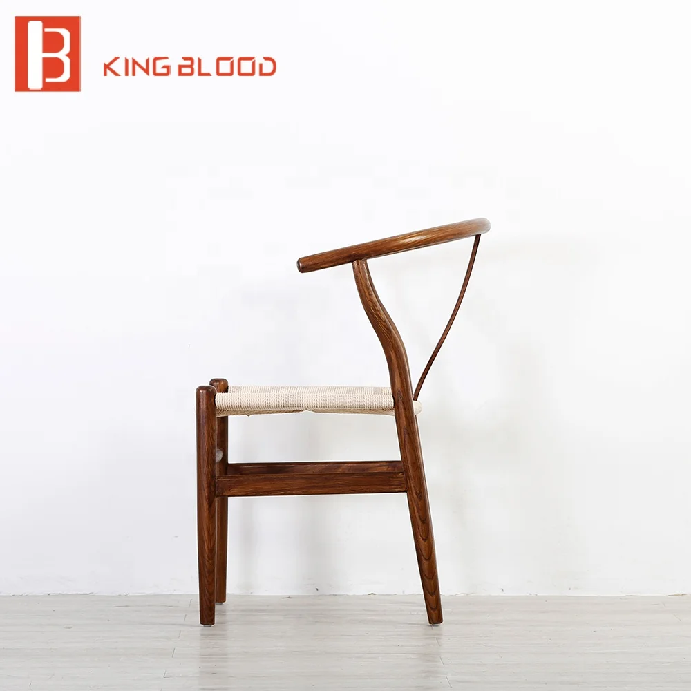 Single solid wood wooden chair for dining room furniture with armrest