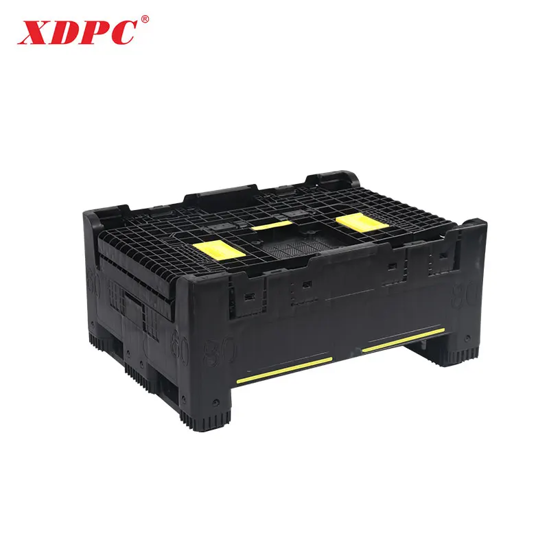 XDPC 800x600x760mm Industry Use Plastic Foldable Bins Collapsible Plastic Pallet Boxes With Lids