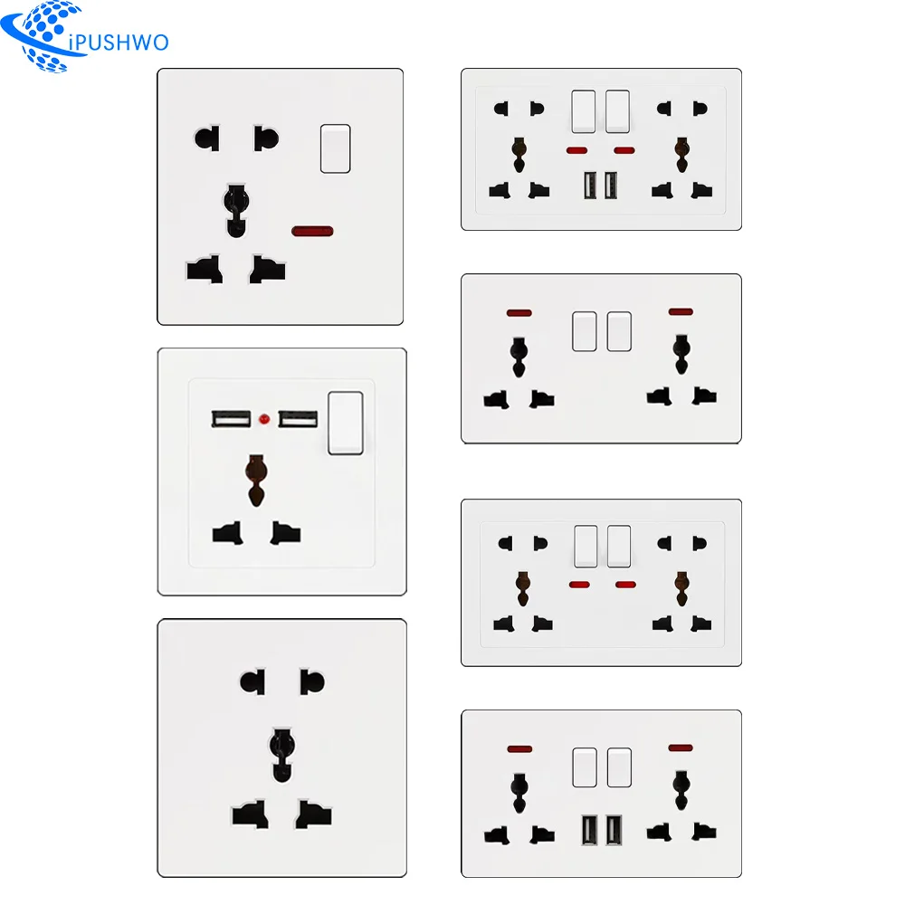 Italian Standard WiFi Compatible 4-3 Way Dimmer Wall Switch Socket Glass Home Zigbee Max Voltage 250v 10A UK French TV PC EU