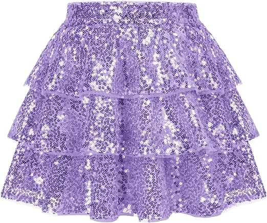 Wholesale Customization pure color sparkle sequined girls wearing skirts with no underwear