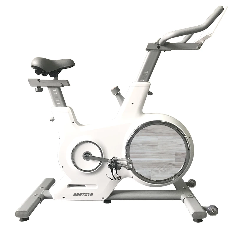 New white 5kg flywheel belt 3pcs crank with the strong frame home use energym  adult exercise bike