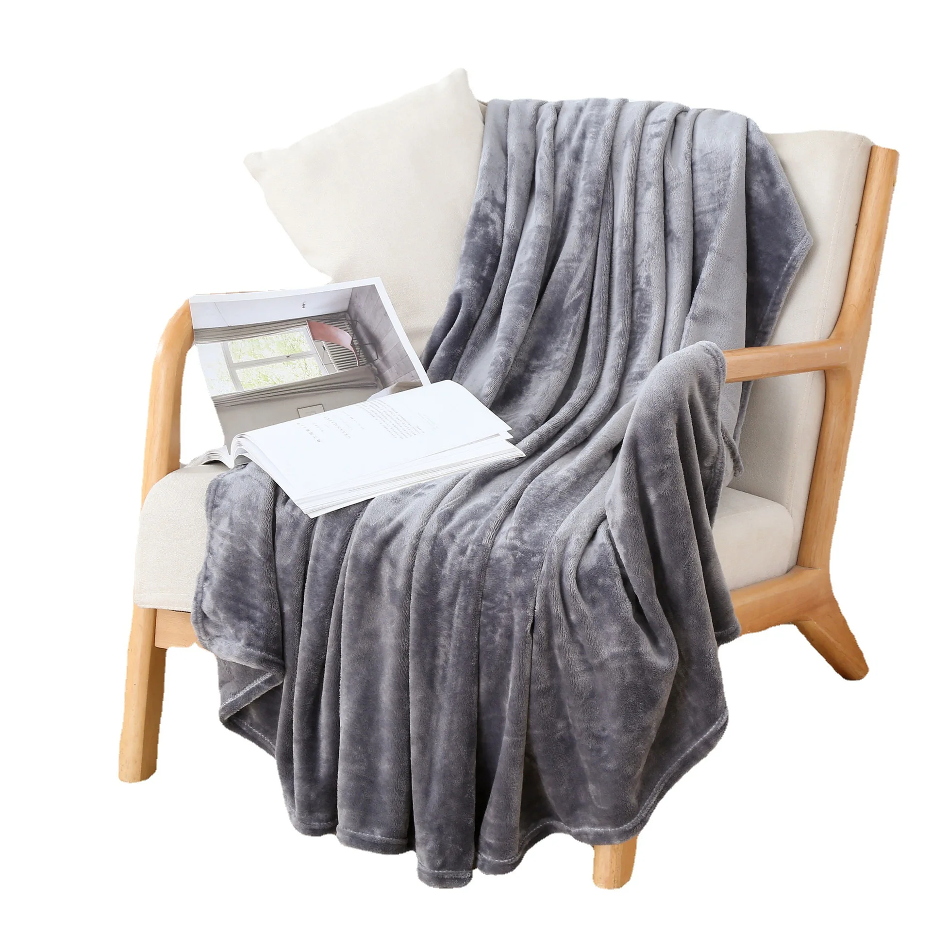 wholesale simple solid  flannel velvet blanket for bedroom