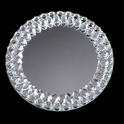 Fancy Clear Glass Charger Plates with Diamond Hot Sales Crystal Glass mirror Plate Chargers for wedding decor