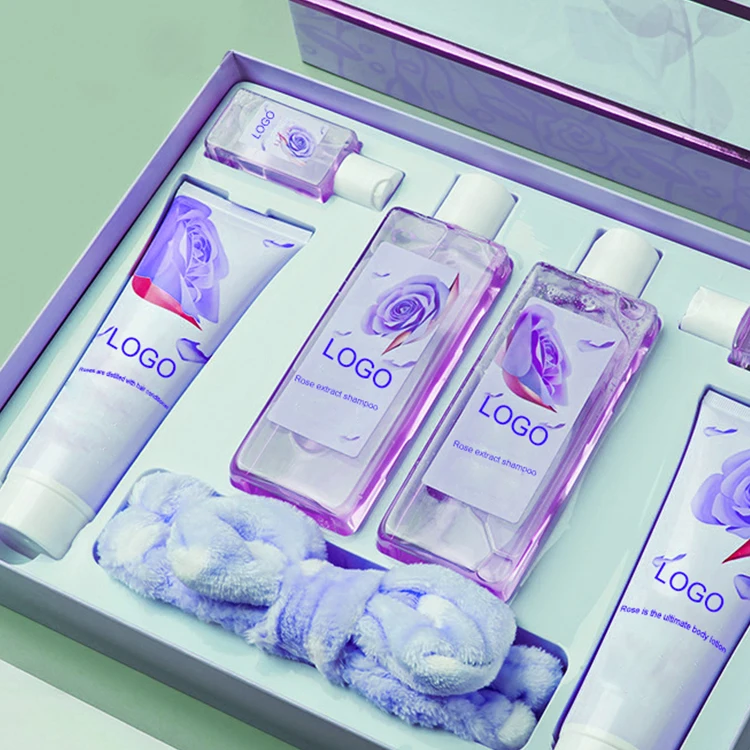 6pcs Rose Extract lasting perfume Shampoo shower gel lotion Set Custom Fragrance Bath Spa Gift Set