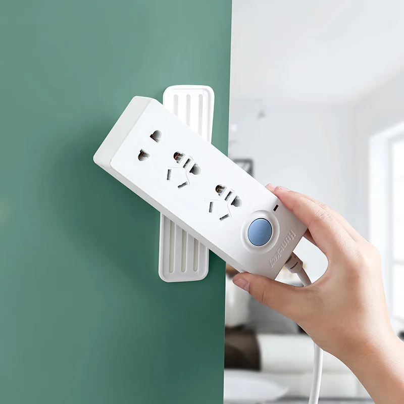 
Power Strip Holder home wall mount punch-free power strip holder rotatable router stripe storage 