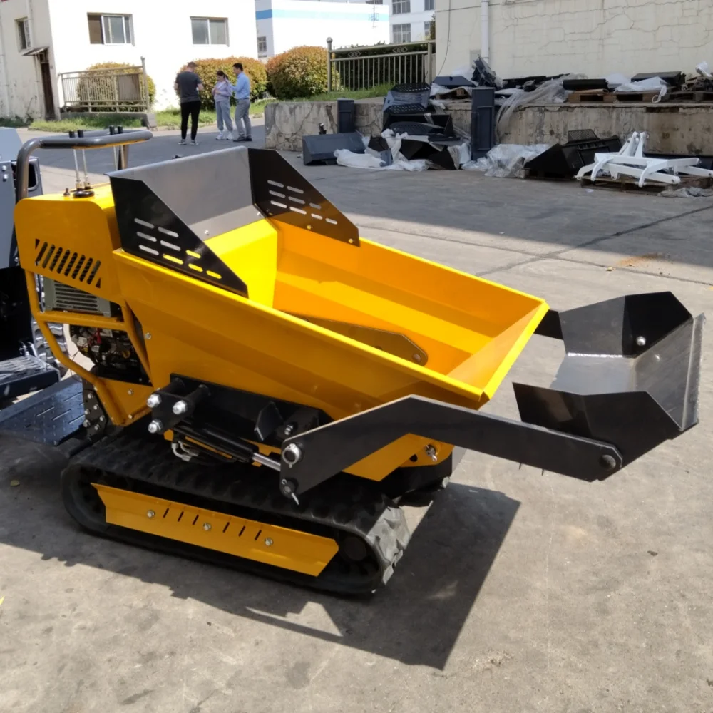 FREE SHIPPING Automatic Manual Mini Tracked Dumper Hydraulic Diesel Dump Transporter Multifunctional Crawler Mini Dumper Truck