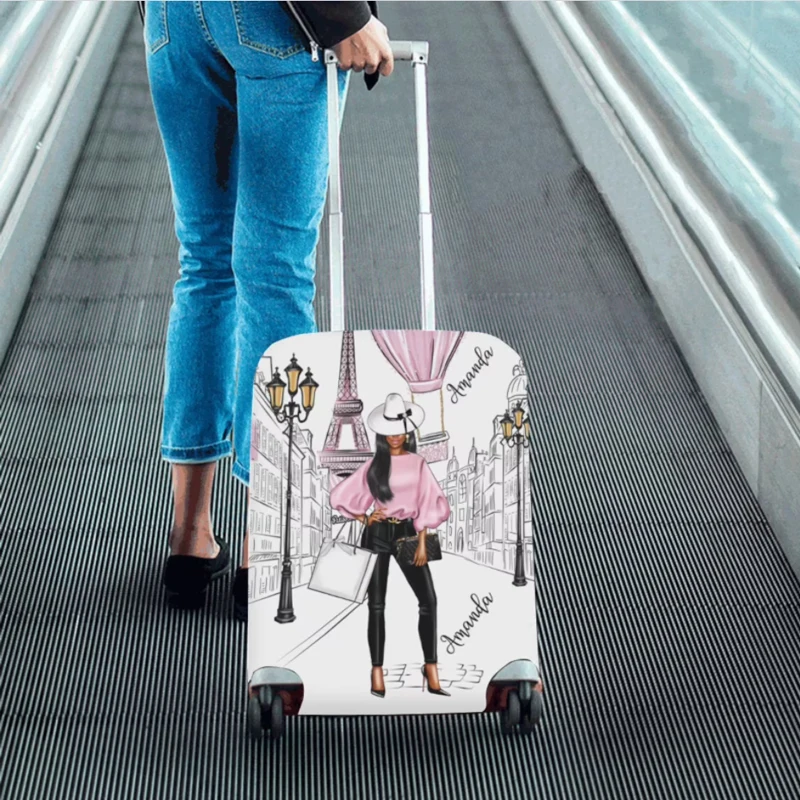 Personalized Sublimation Blank Luggage Cover Spandex Travel Suitcase Protector with Zipper