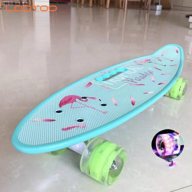 New Skate Board Plastic Colorful Learning Cruiser Skateboard Kids Scooter for Boys Girls Beginner