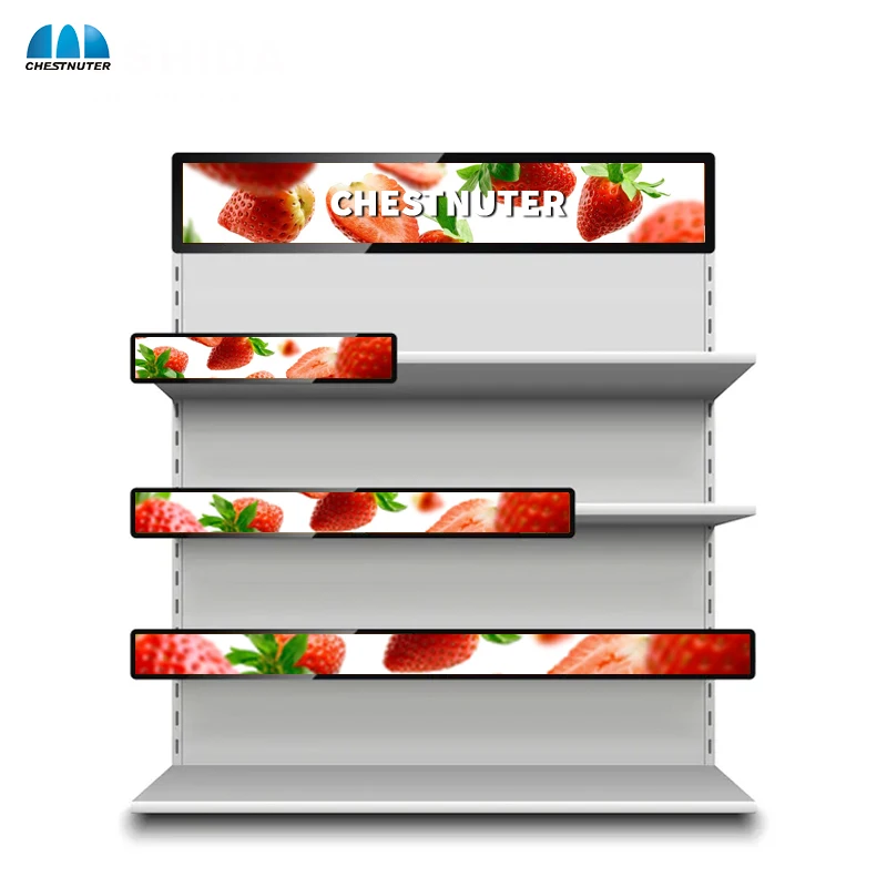 48.3inch shelf edge smart LCD screen stretched bar digital LCD display price tag LCD panel sign strip advertising signage
