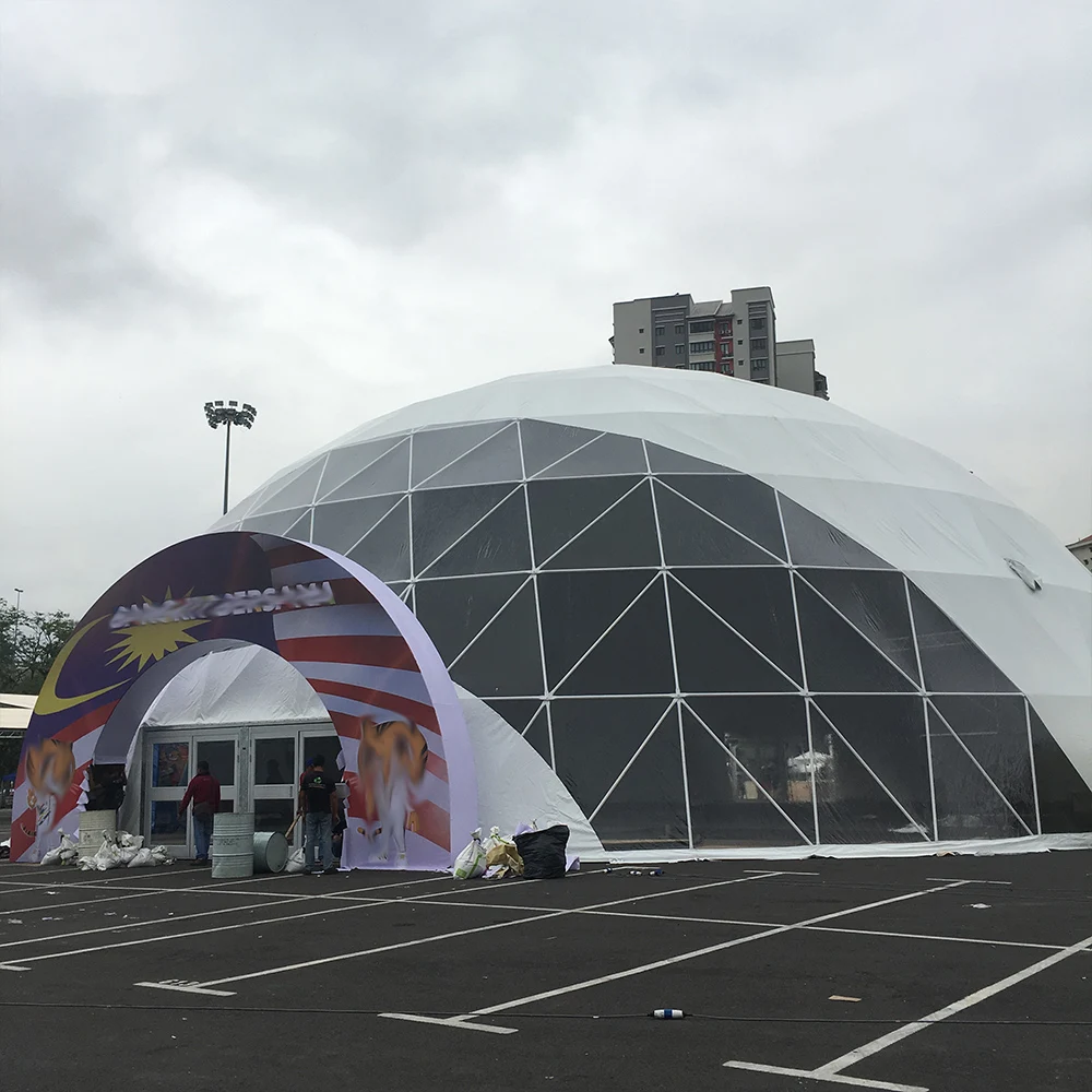 
High quality aluminum white geodesic frame geo dome tent for trade show event party 