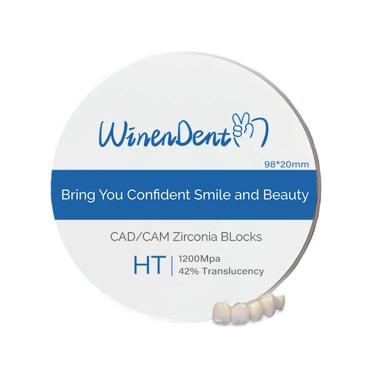 HT 20mm Zircon blank dental super translucent zirconia crown blocks 98mm LAB CAD/CAM dental materials