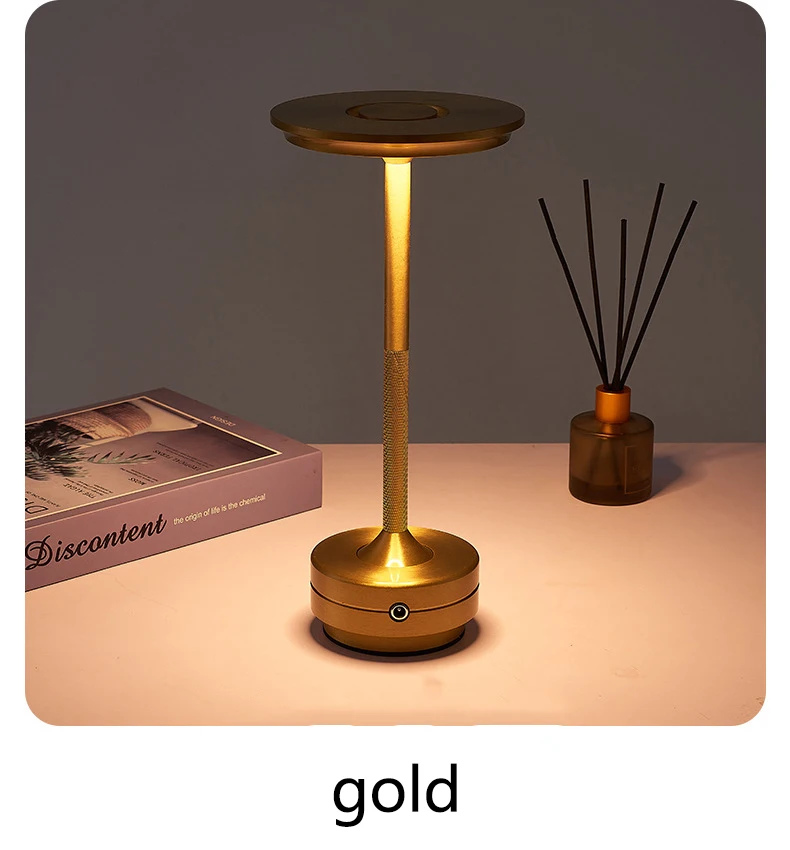 Electroplated rechargeable table lamp Creative table lamp bar Atmosphere Night lamp Modern simple touch switch