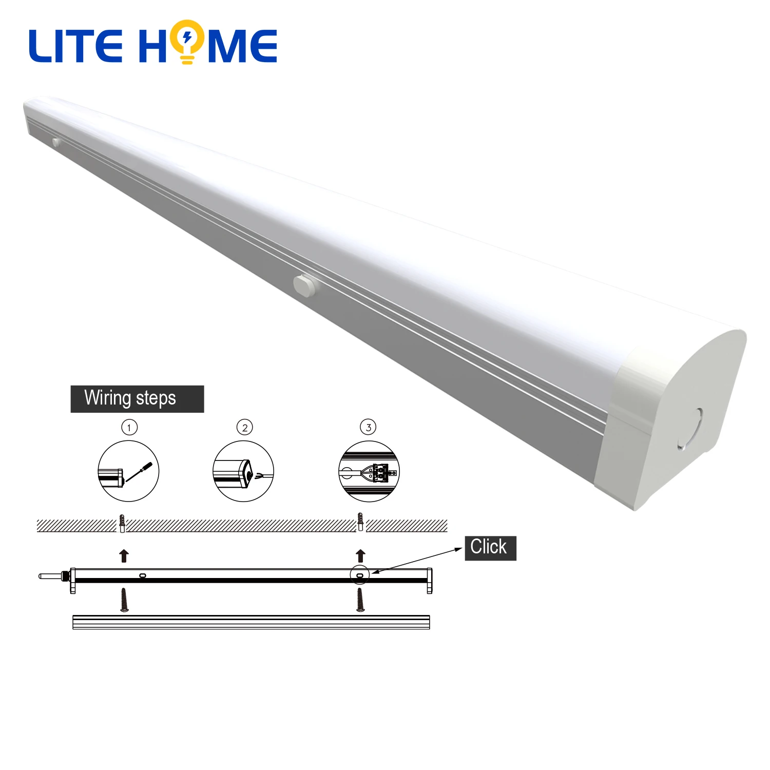 Indoor 2ft 4ft 5ft Linkable Ceiling LED Low Profile Flush Mount Ceiling Strip LED Linear Strip Light LED Batten Light