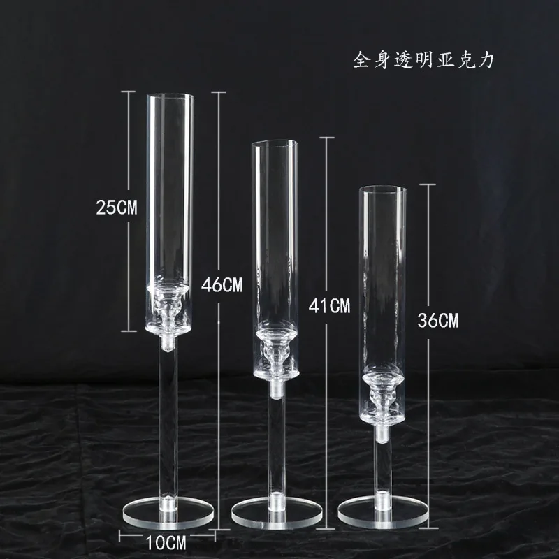 Acrylic Wedding Candle Holder Events Party Supplies Tall Wedding Candlestick Stand For Wedding Centerpieces Table Decoration