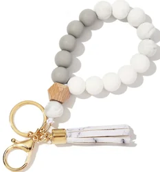 Silicone bead Keychain kawaii fashion tradey silicone multi color options cute keychain