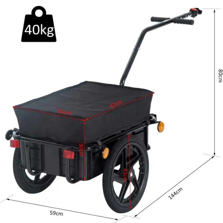 
Folding Bike Cargo Pet Trailer Hand Wagon Bicycle Luggage Trailer folding garden cart 