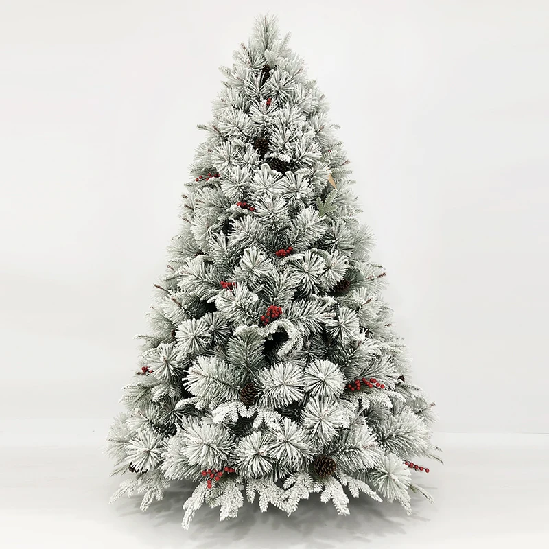 New Type Flameresistant Metal Stand Artificial Tree Christmas Decorations Luxury Automatic PVC PE Outdoor Christmas Trees