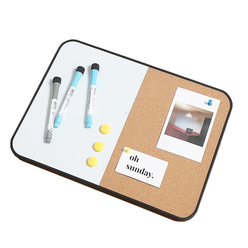 Premium Quality Soft Frame Magnetic Dry Erase Board Combined With Cork Board Combo board For Bulletin Memo