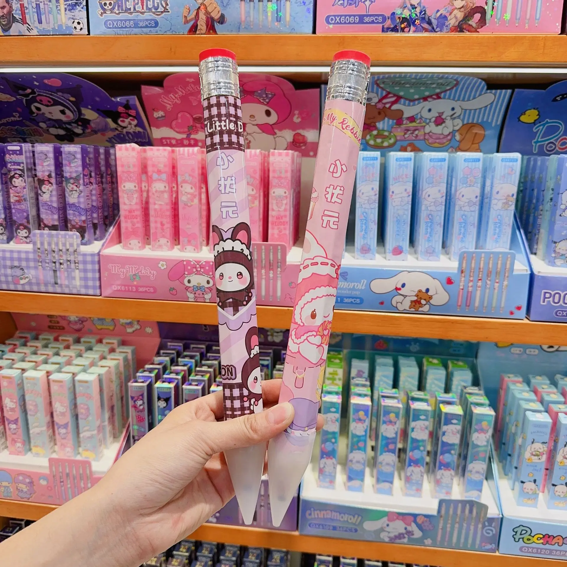 creative large pencil kawaii sanrio anime Kuromi Melody Cinnamoroll Stationery gifts for student office school large pencil