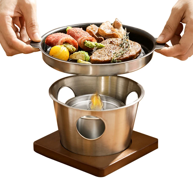 Mini Alcohol Stove Burner Portable Efficient Stainless Steel Fondue Burner with camping