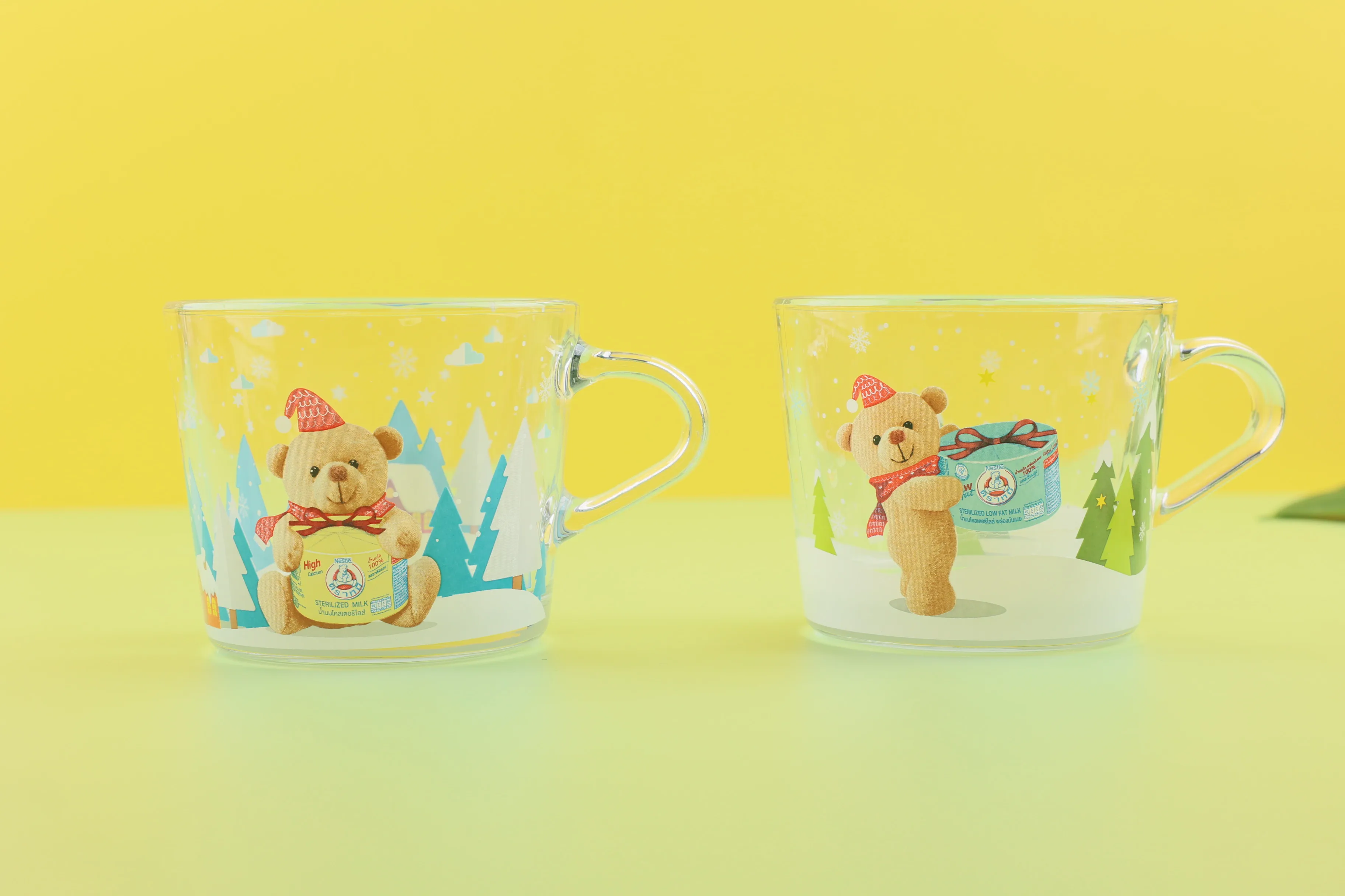 Coffee Mugs Glass Sublimation Bear 11 Oz Beer Wholesale DIY Clear Cup with Handle for Milk Juice F&N Beverage