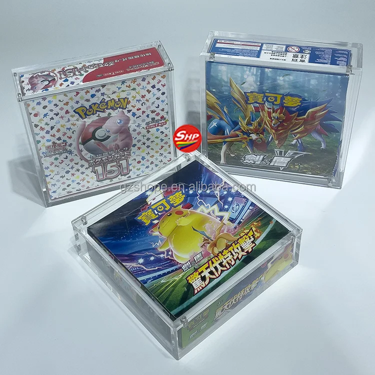 SHP High Quality Acrylic Pokemon Center Original Pokemon Card Game TCG Stellar Miracle Japanese Booster Box Large Size Case